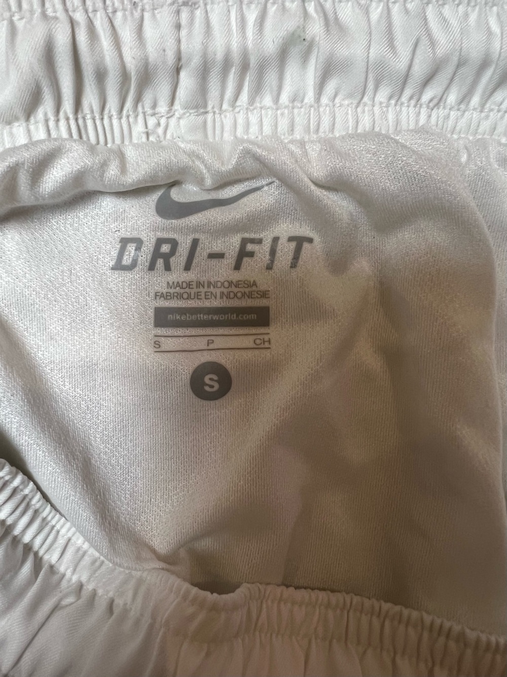 Nike Men’s White Athletic Messi Shorts with Light Blue Side Trim - Picture 8 of 9